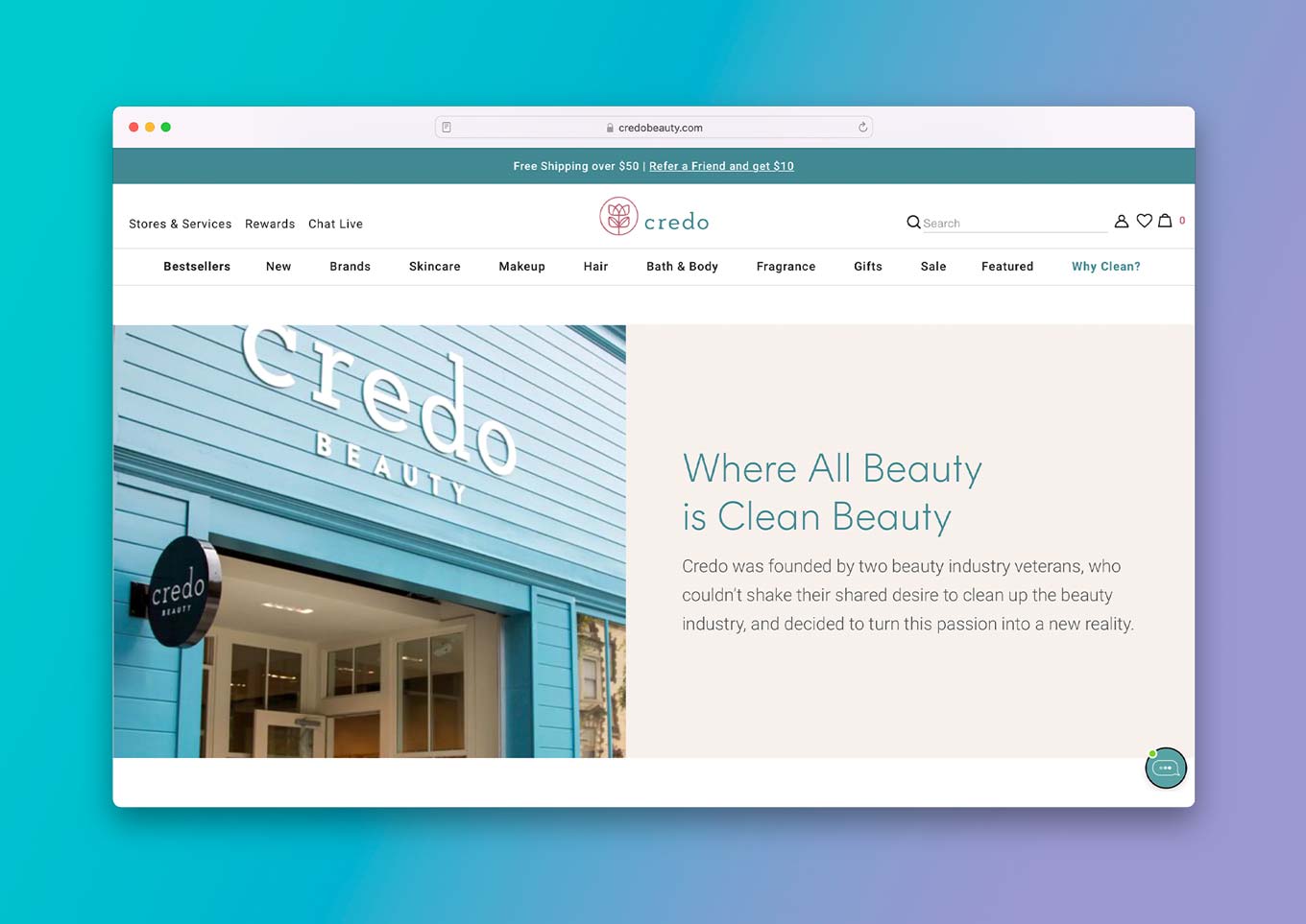 Credo Beauty Website: "Waar alle schoonheid schone schoonheid is" 