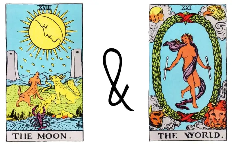 maan en wereldkaart combinatie tarot