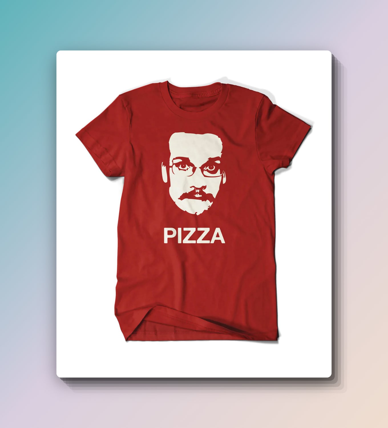 Het originele Pizza John t-shirt in rood